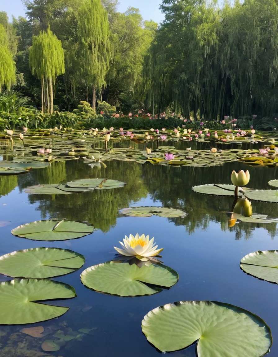 nature, water lily pond, beautiful, water lily, pond, scenery, botanical garden