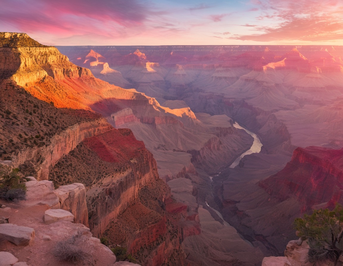 nature, landscape, grand canyon, sunrise, vibrant colors, usa