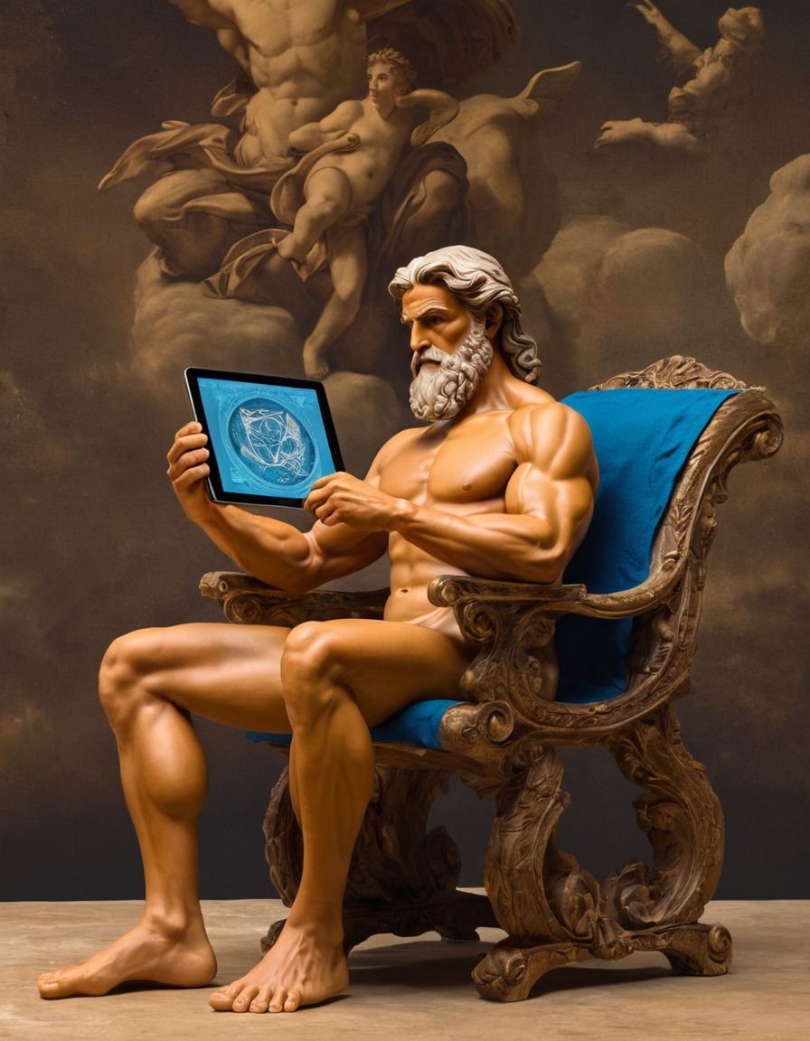 michelangelo, digital art, sculpting, creativity