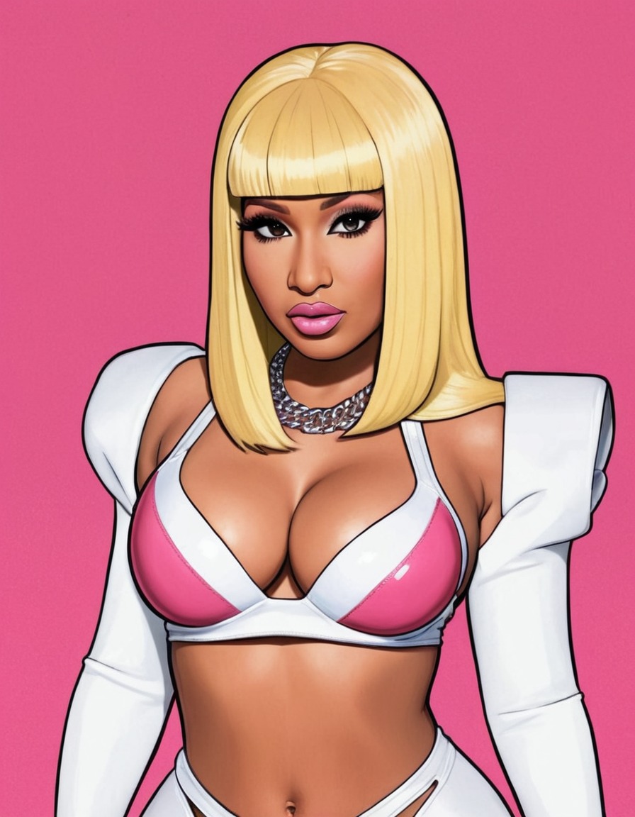 nicki minaj, painting, funny, celebrity, music artist