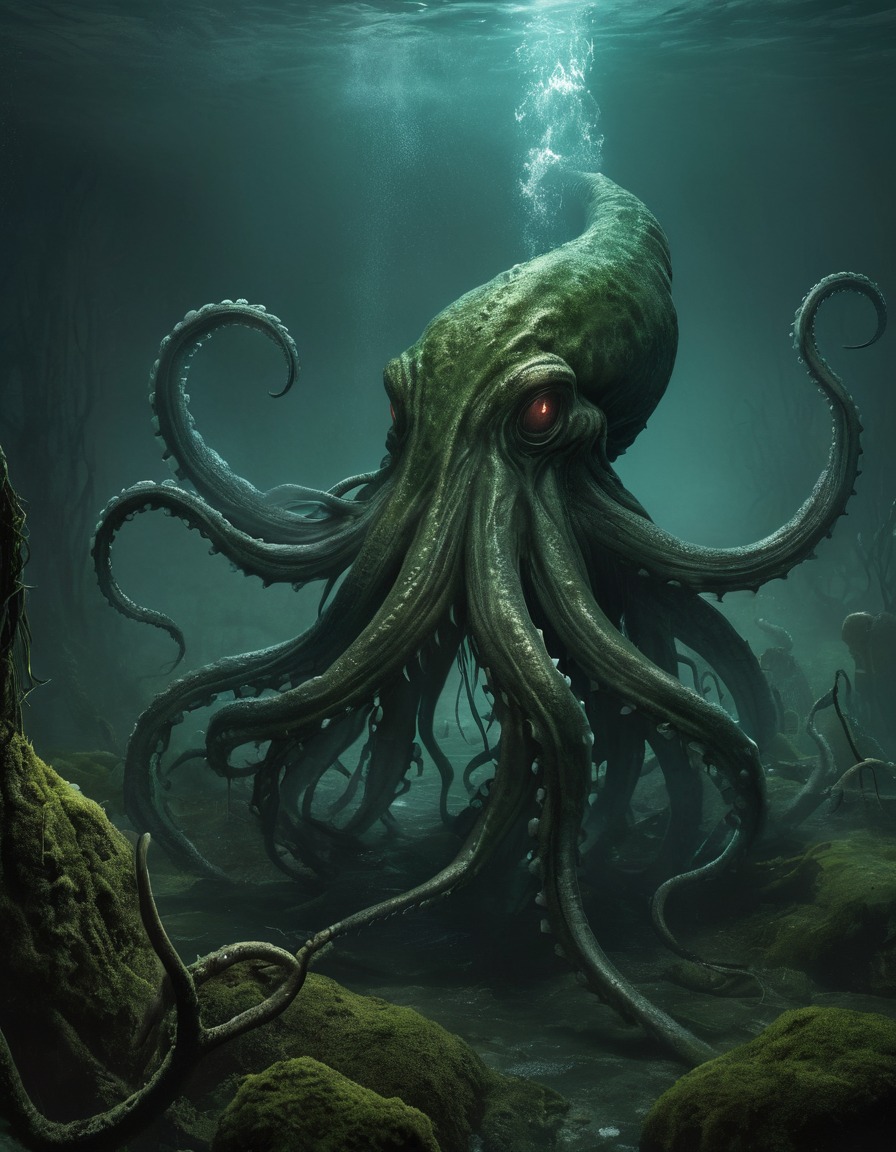 monster, tentacles, swamp, horror, lovecraft, howard lovecraft