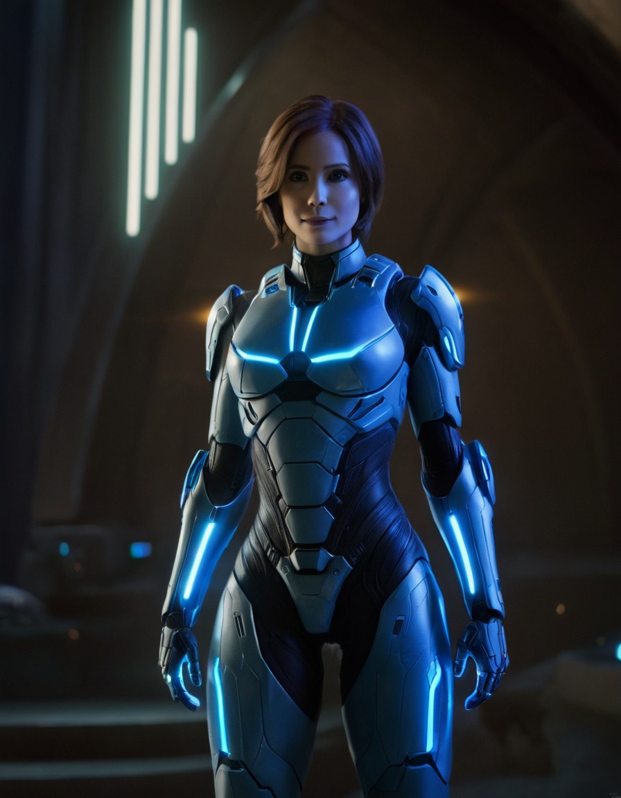 cortana, halo, master chief, digital hologram, video game, science fiction, robots, games, movies