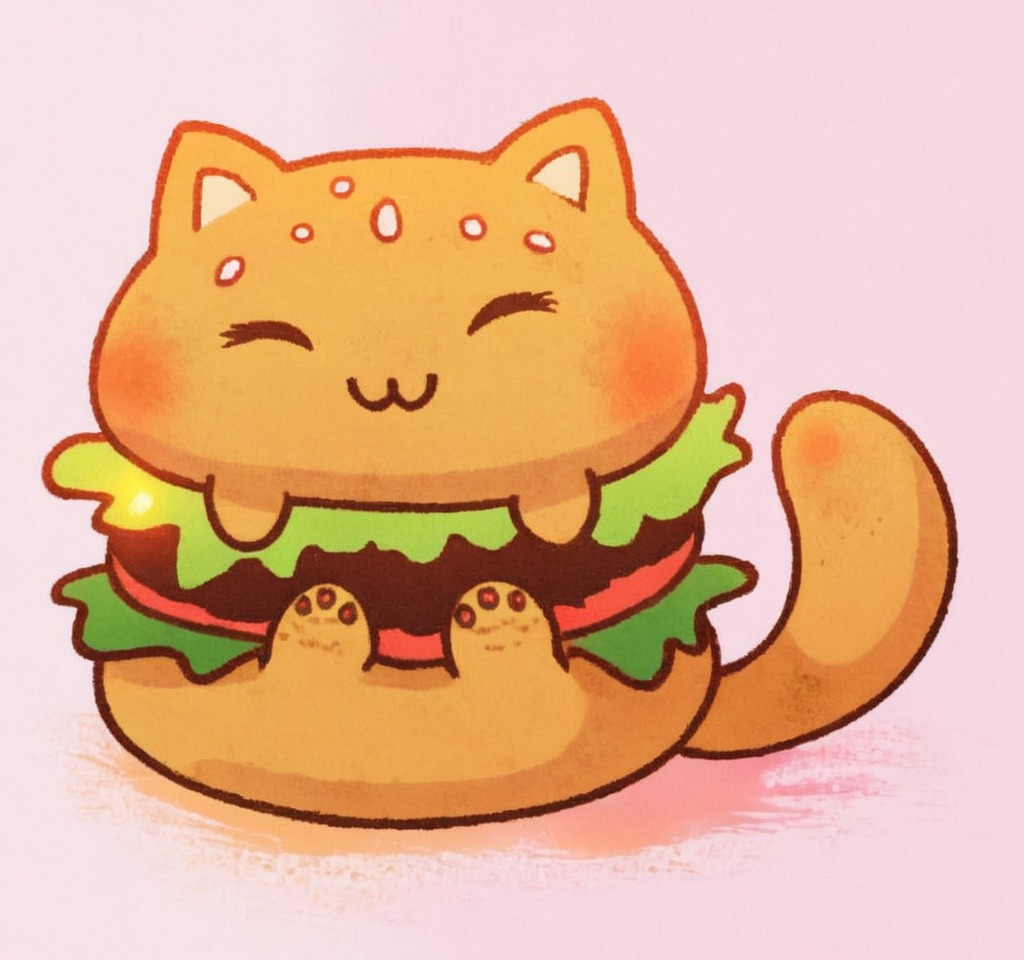 digitalart, cartoon, adorable, animals, burger, catburger, digital, kawaii, clipstudiopaint, catburgertutorial