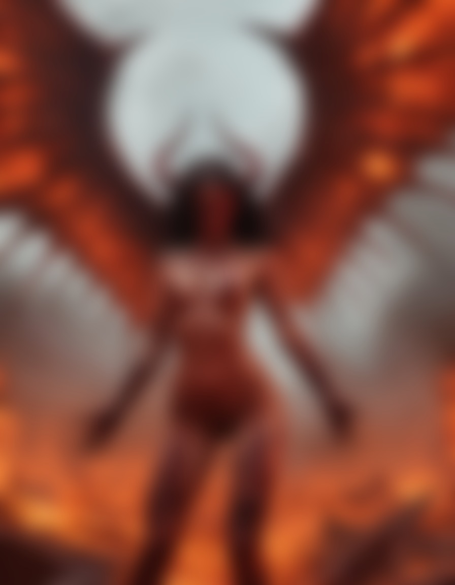 fantasy, demon, hell, fiery, wings, chaos, despair, sexy, nsfw	