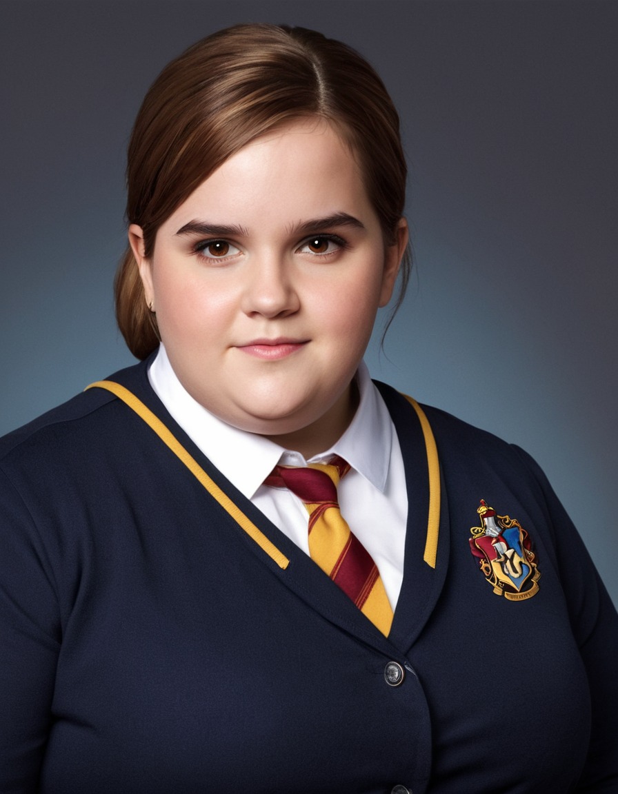 emma watson, overweight, hogwarts, humor, illustration, fat