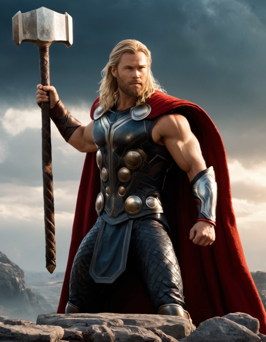 thor, norse mythology, god of thunder, epic battle, marvel, asgard, mjolnir