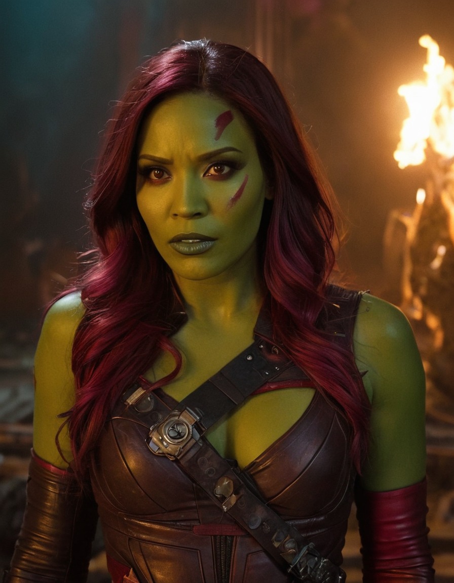 superhero, gamora, guardians of the galaxy, defeated, battle, victory