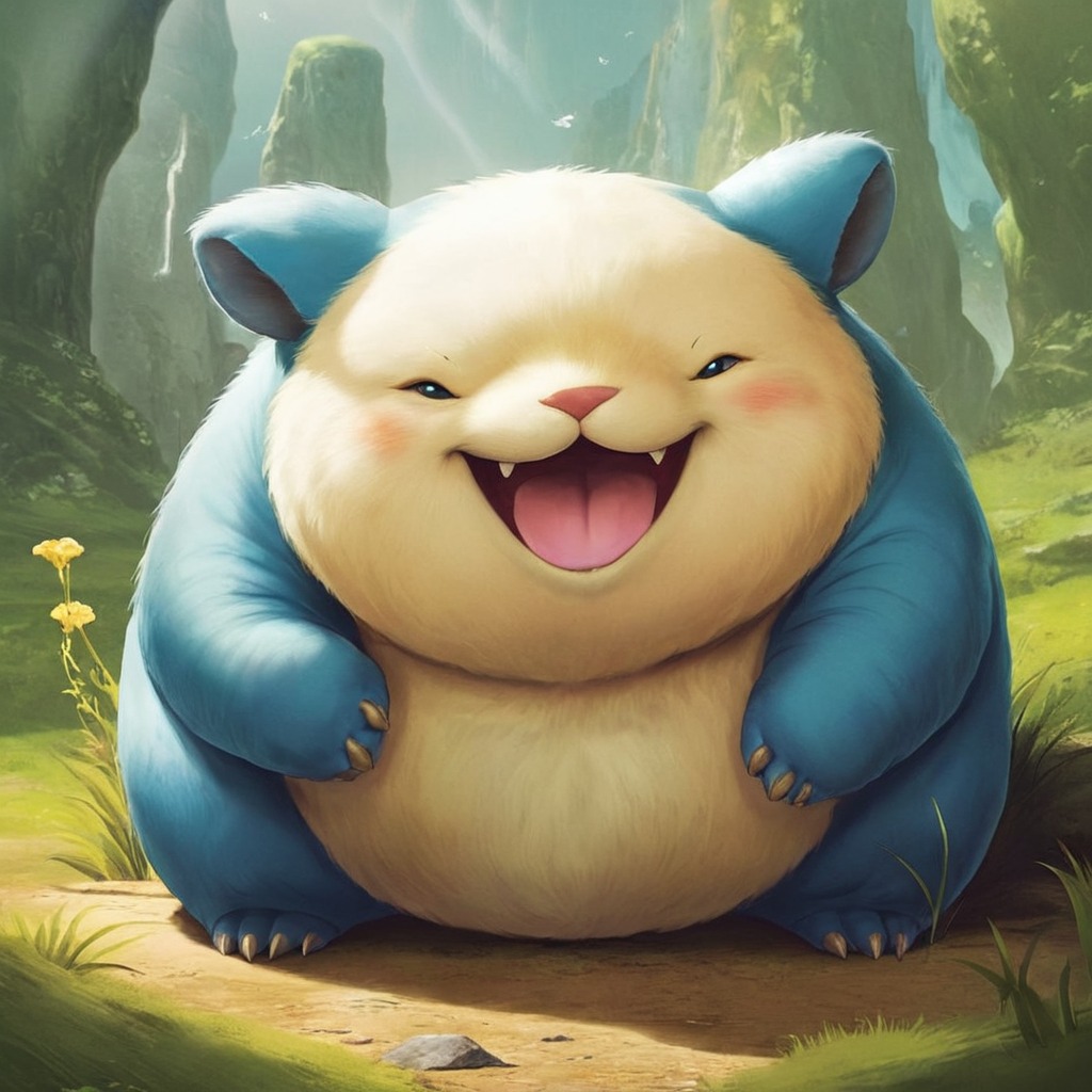 pokemon, digitalart, beautiful, characterdesign, snorlax, aiart