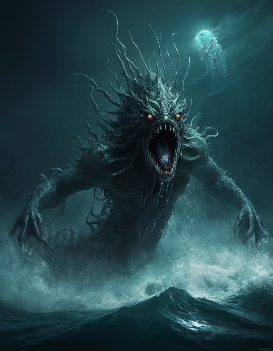 water sprites, sea monster, legendary creature, mythical beings, mythological creatures, fantasy, folklore