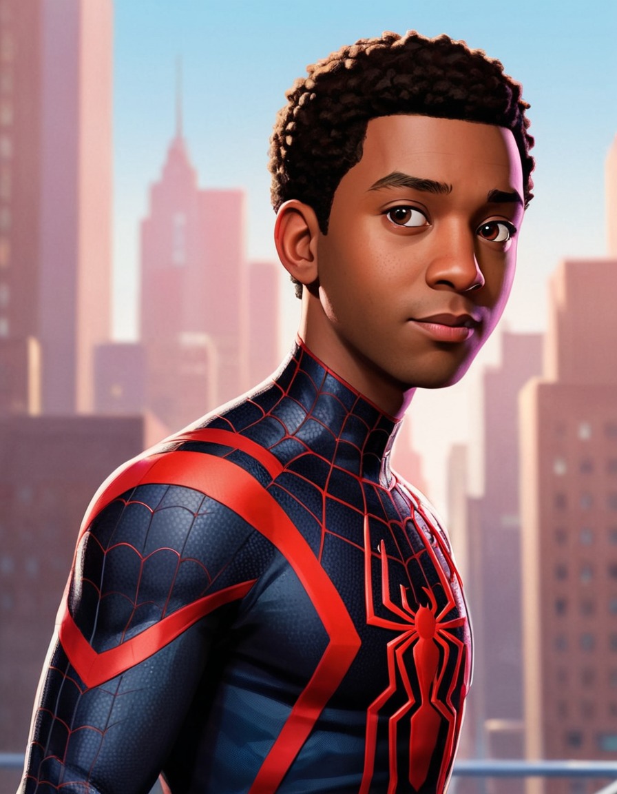 miles morales, spider-man, into the spider-verse, superhero, animated, marvel comics, movies