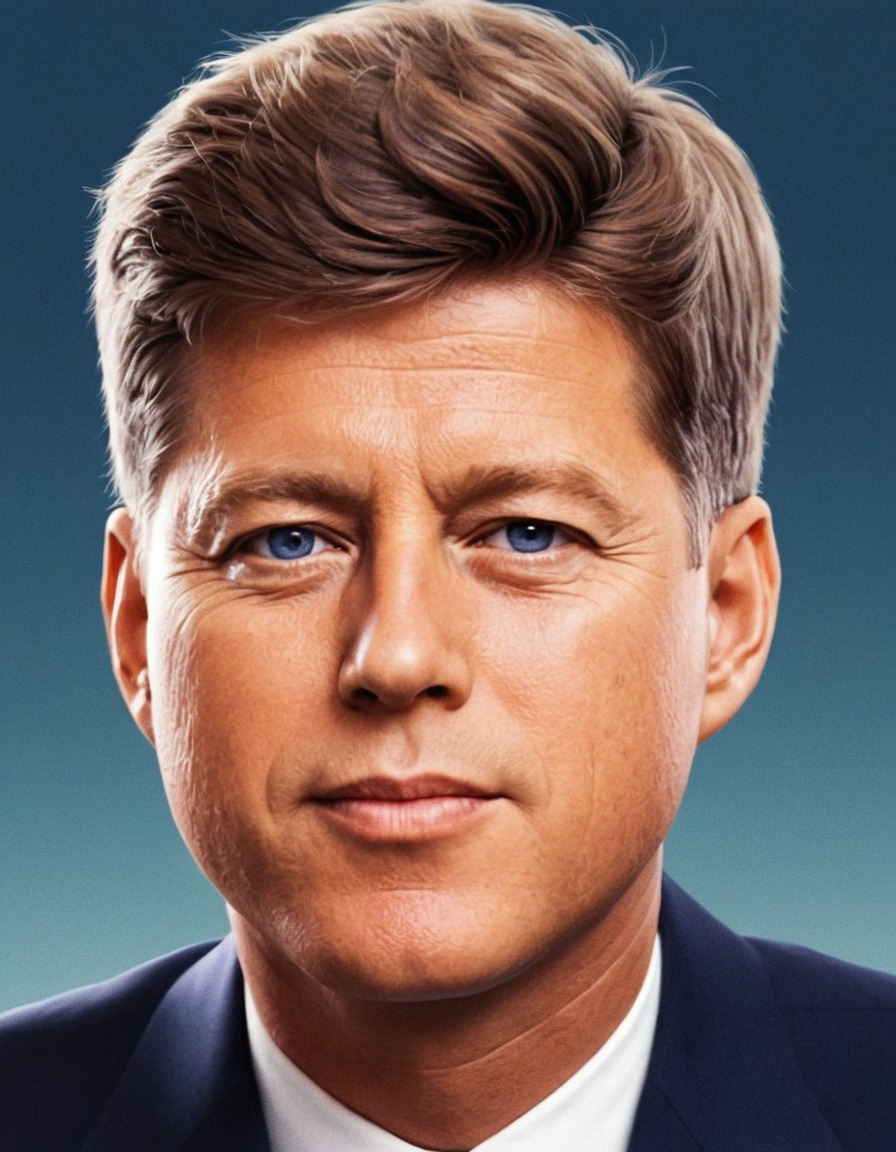 portrait, john f. kennedy, modern art, artistic style, anime