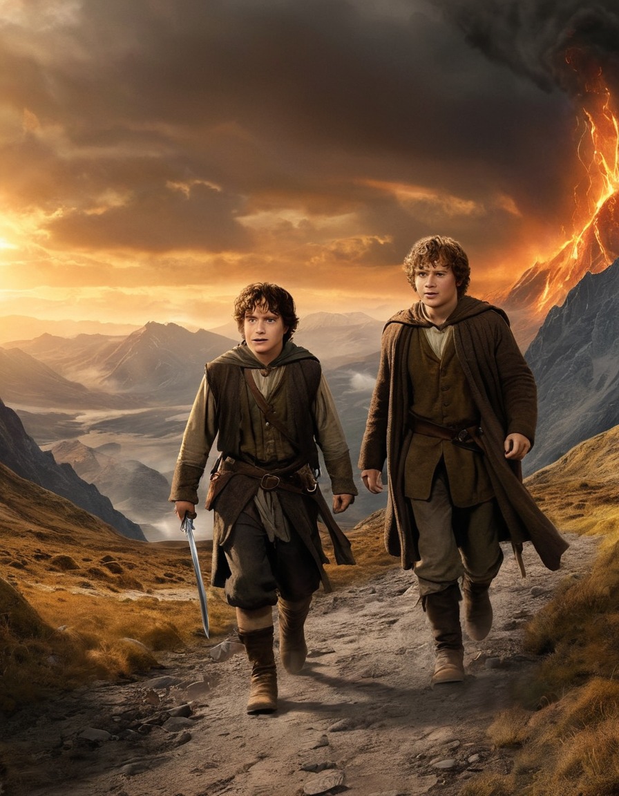 the lord of the rings, frodo baggins, samwise gamgee, mordor, fantasy, adventure, books