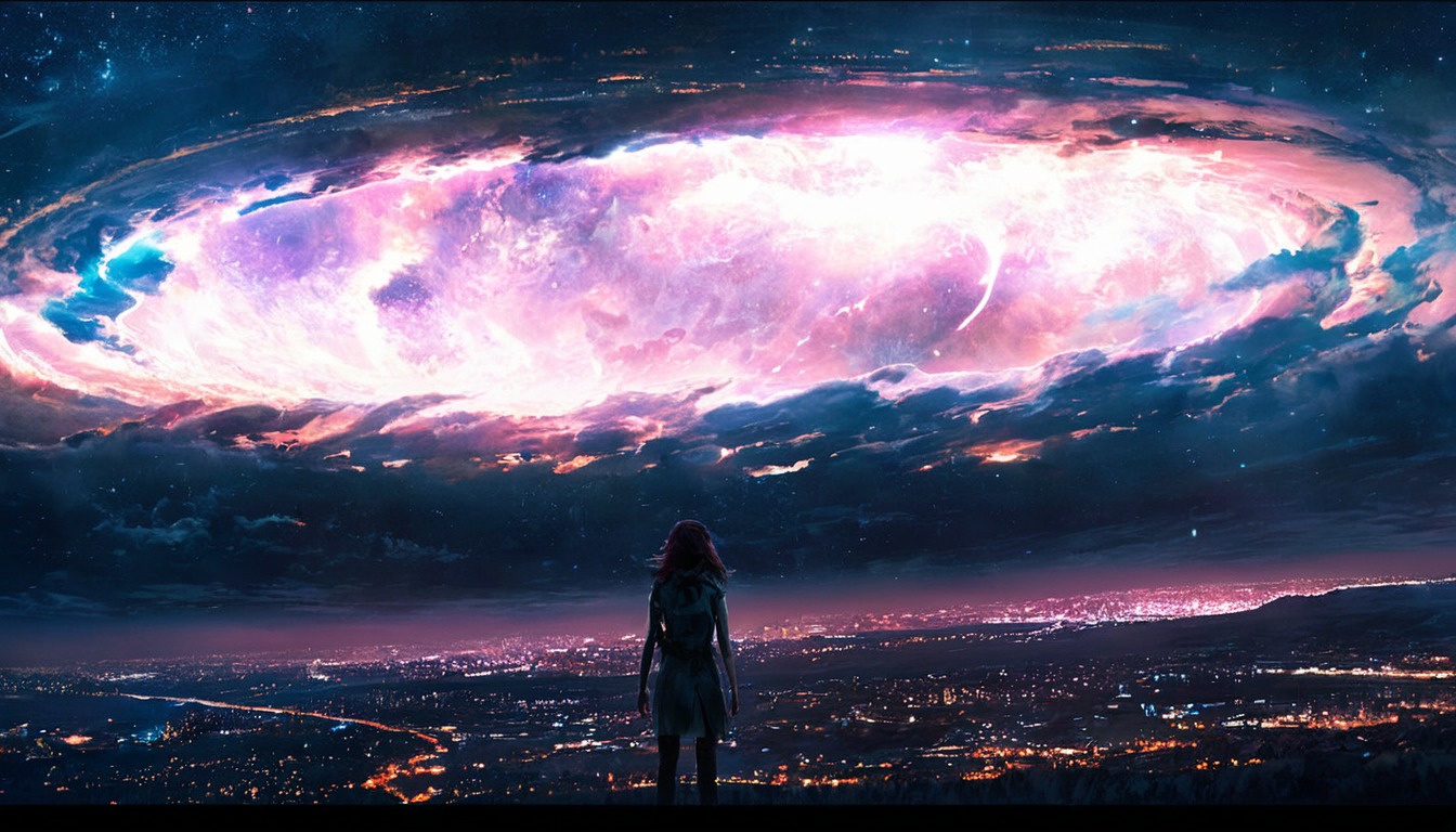 anime, animegirl, conceptart, darksky, digitalart, epic, fantasyart, lightning, photography, void, wallpaper, wallpaperdesktop, dailychallenge, ai_artwork, leonardo_ai