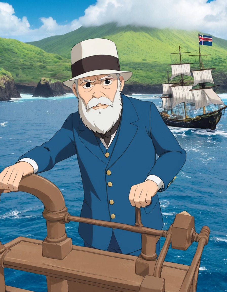 charles darwin, galapagos islands, exploration, adventure, hms beagle, naturalist, anime