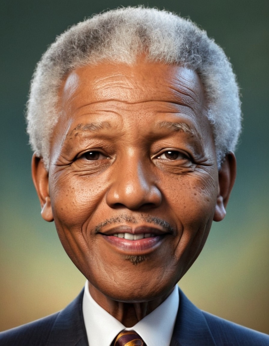 nelson mandela, caricature, cartoon, humor, funny