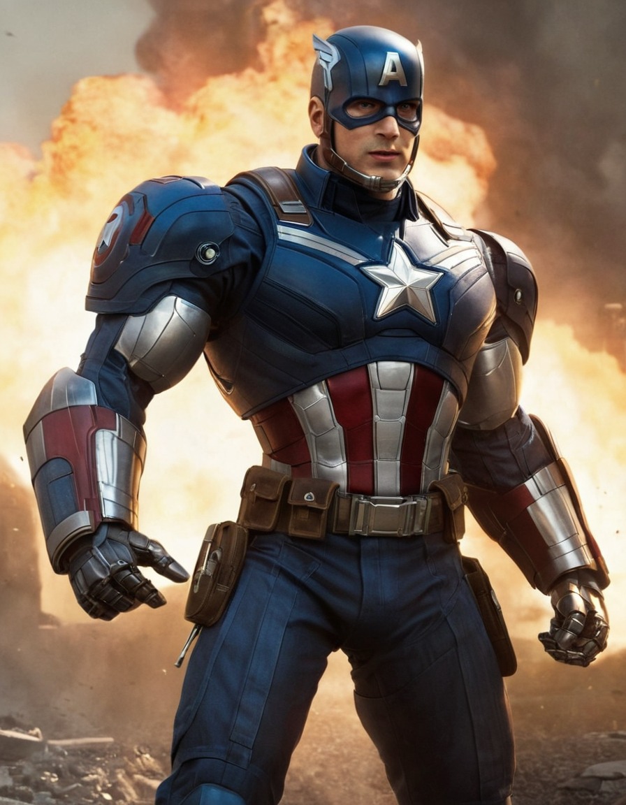 captain america, superhero, robot, marvel, avengers