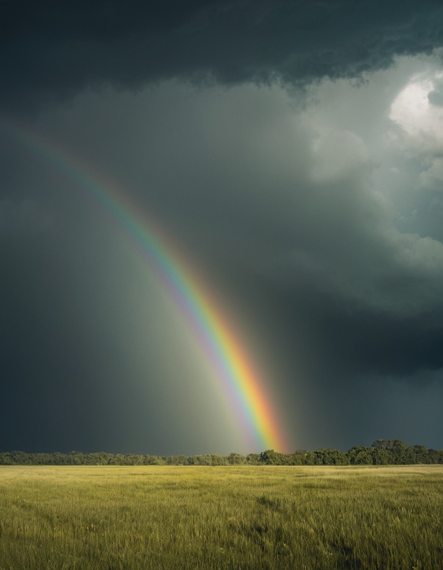 nature, weather, rainbow, storm, beauty