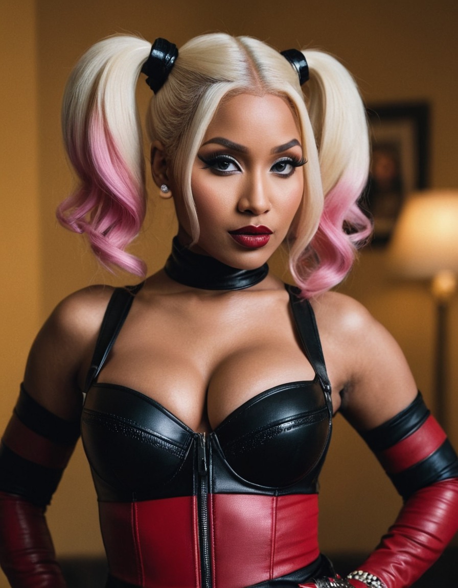 harley quinn, nicki minaj, impersonation, dc comics, pop culture