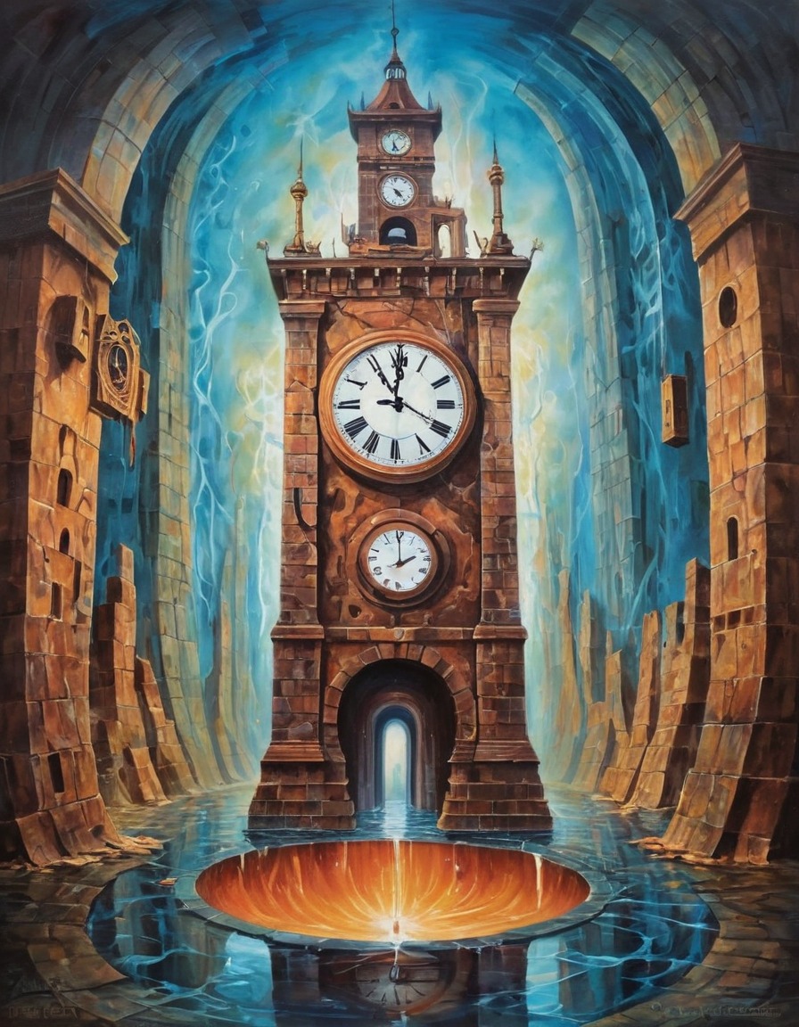 surrealism, melting clock, time, dimensions, fantasy, surreal