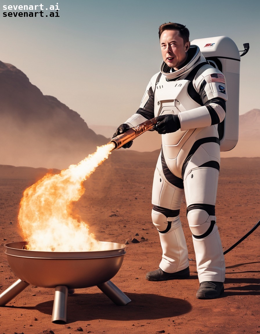 elon musk, flamethrower, mars, roasting marshmallows, space exploration, elonmusk, musk