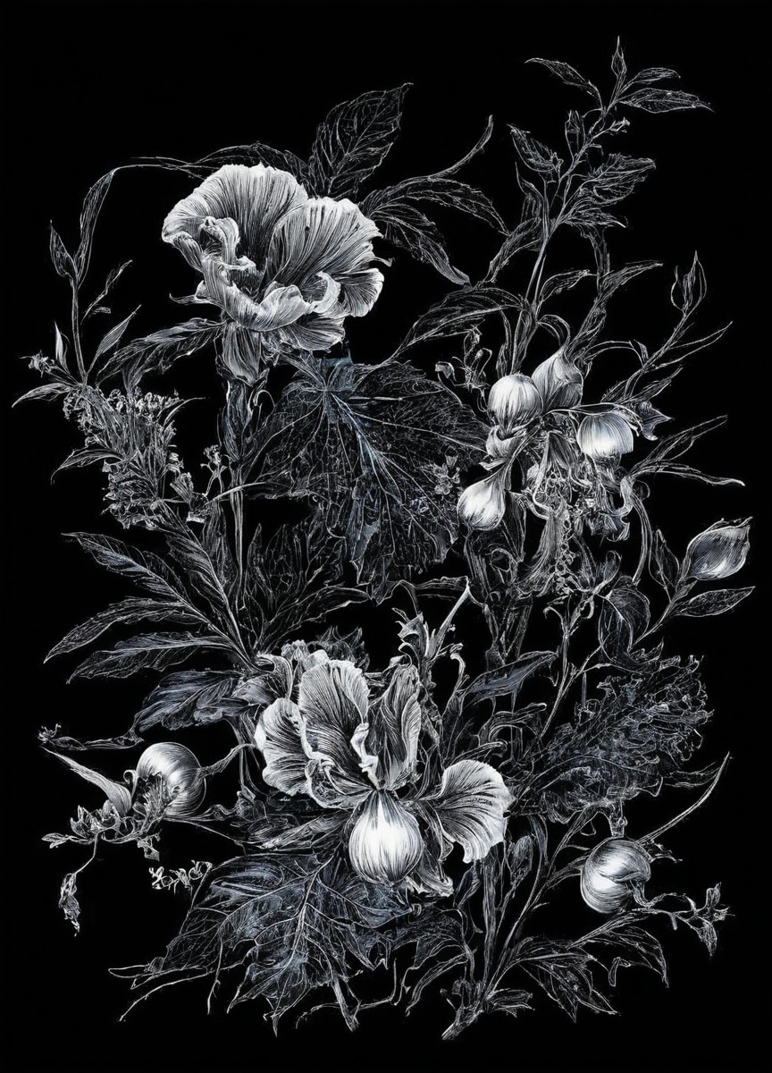 hedgerow, rose, scraperboard, scratchboard, flowerdrawing, engravingstyle, countryside, botanicalillustration