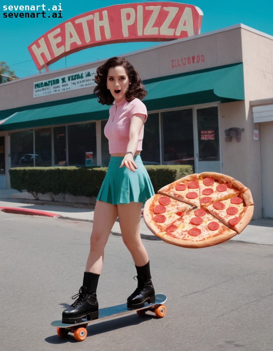 celebrity, rollerblading, pizza, fun, 90s fashion, actress, movies, movie stars