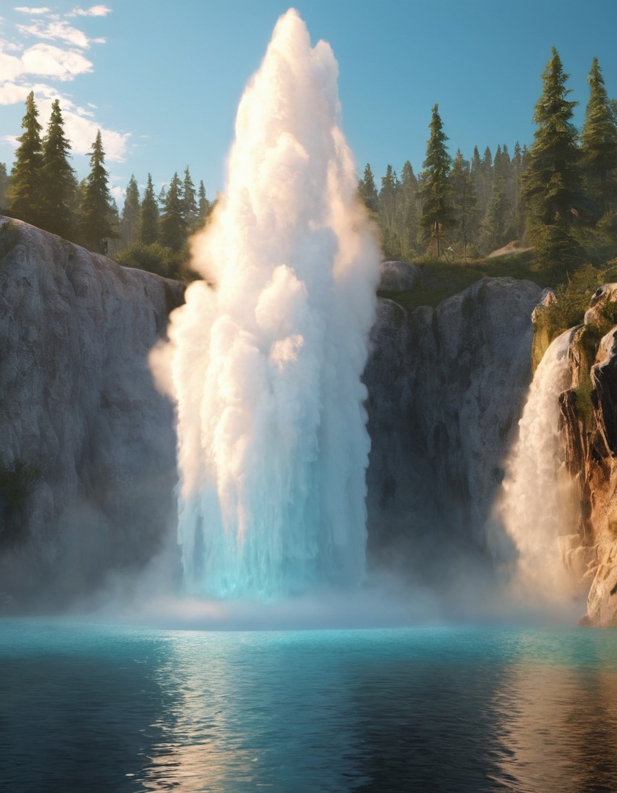 nature, geyser, beautiful, natural phenomenon