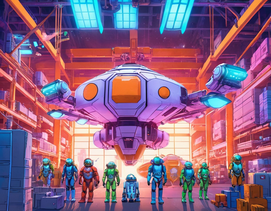 digitalart, scifi, cyberpunk, robot, mecha, dreamup, cartoon, conceptart, neon, anime, pixelart, colorful, fantasyart, futuristic, robots, spaceship, vibrant, wallpaper, wallpaperbackground, wallpaperdesktop, futuristicscifi, aiart, ai_art, aiartcommunity, aiartgenerator