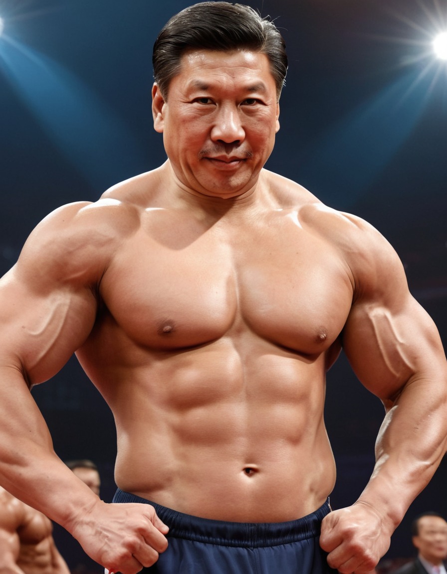 xi jinping, china, leader, bodybuilding, competition