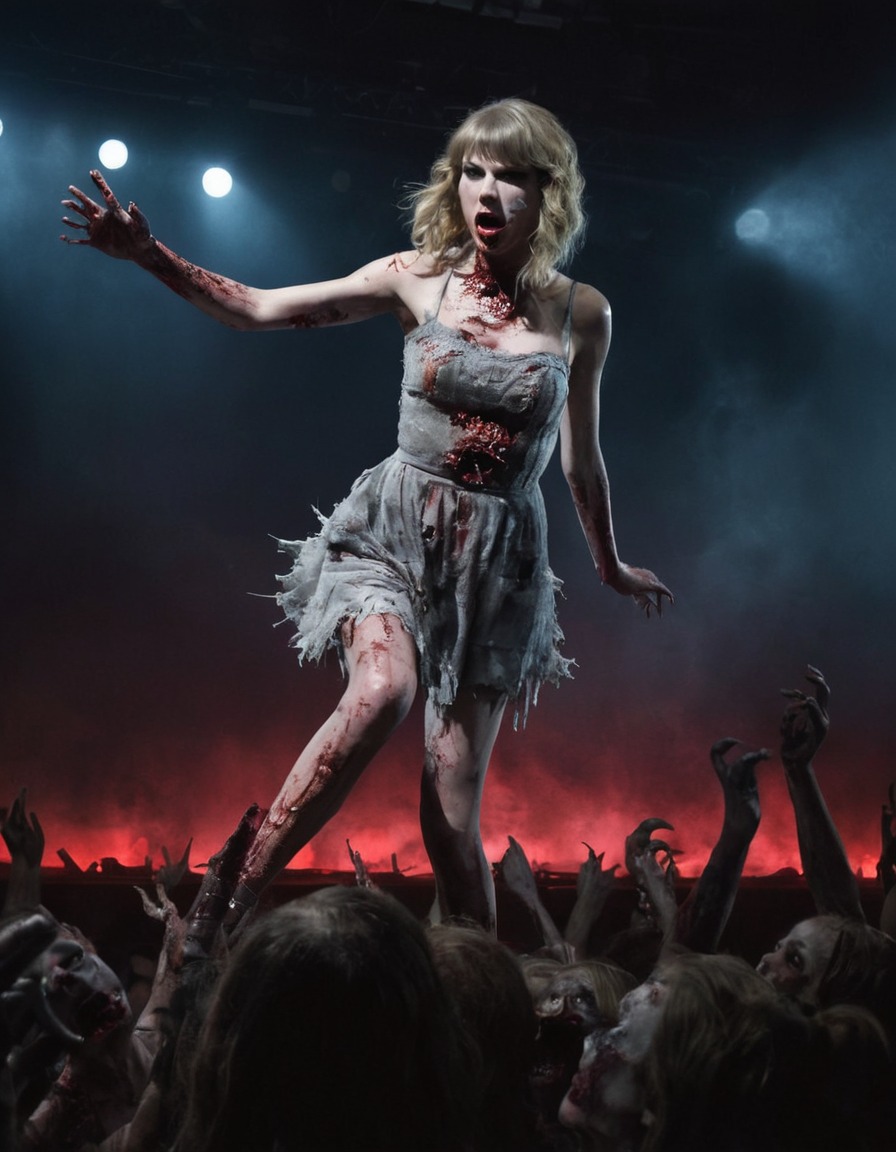 taylor swift, zombie, music, performance, horror, art, pop culture, celebrities