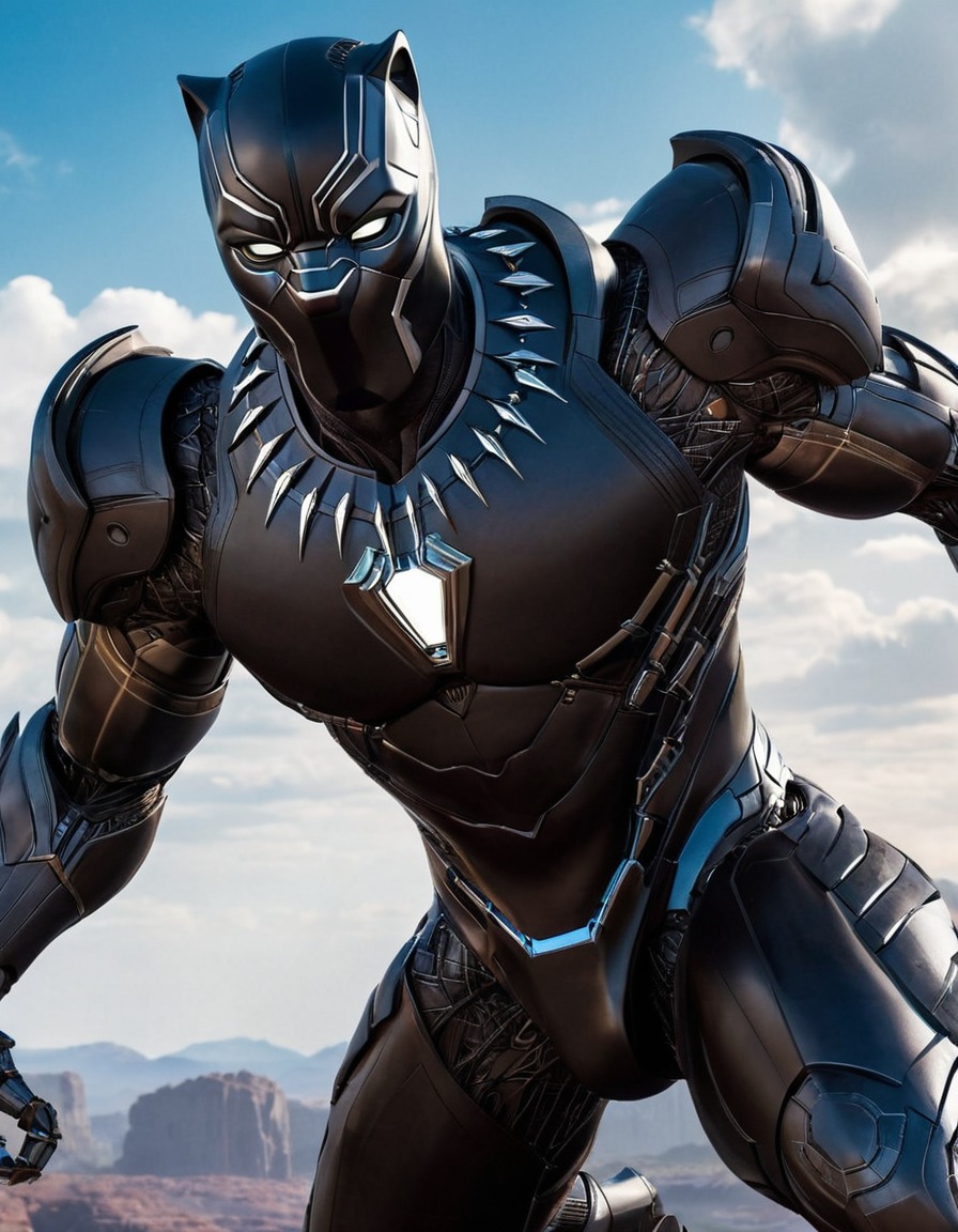 black panther, robot, fictional character, comics, marvel universe