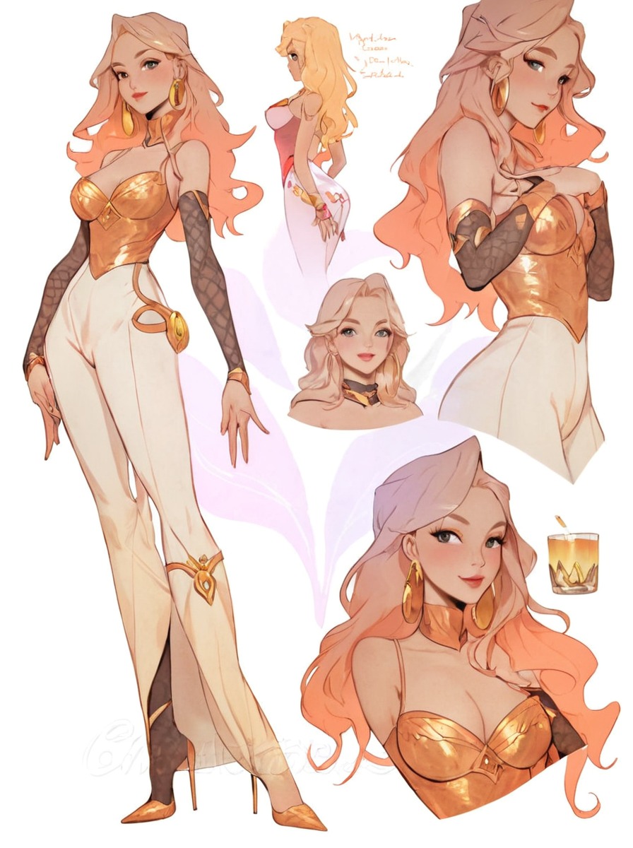 characterdesign, adoptable, adoptablesopen, characterconcept, digitalart, referencesheet, animegirl, fantasycharacter, sale, blondegirl, blondehair, female, elegantwoman