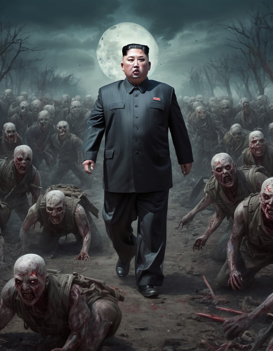 kim jong un, zombie, undead army, conquer, world domination, apocalypse, politics