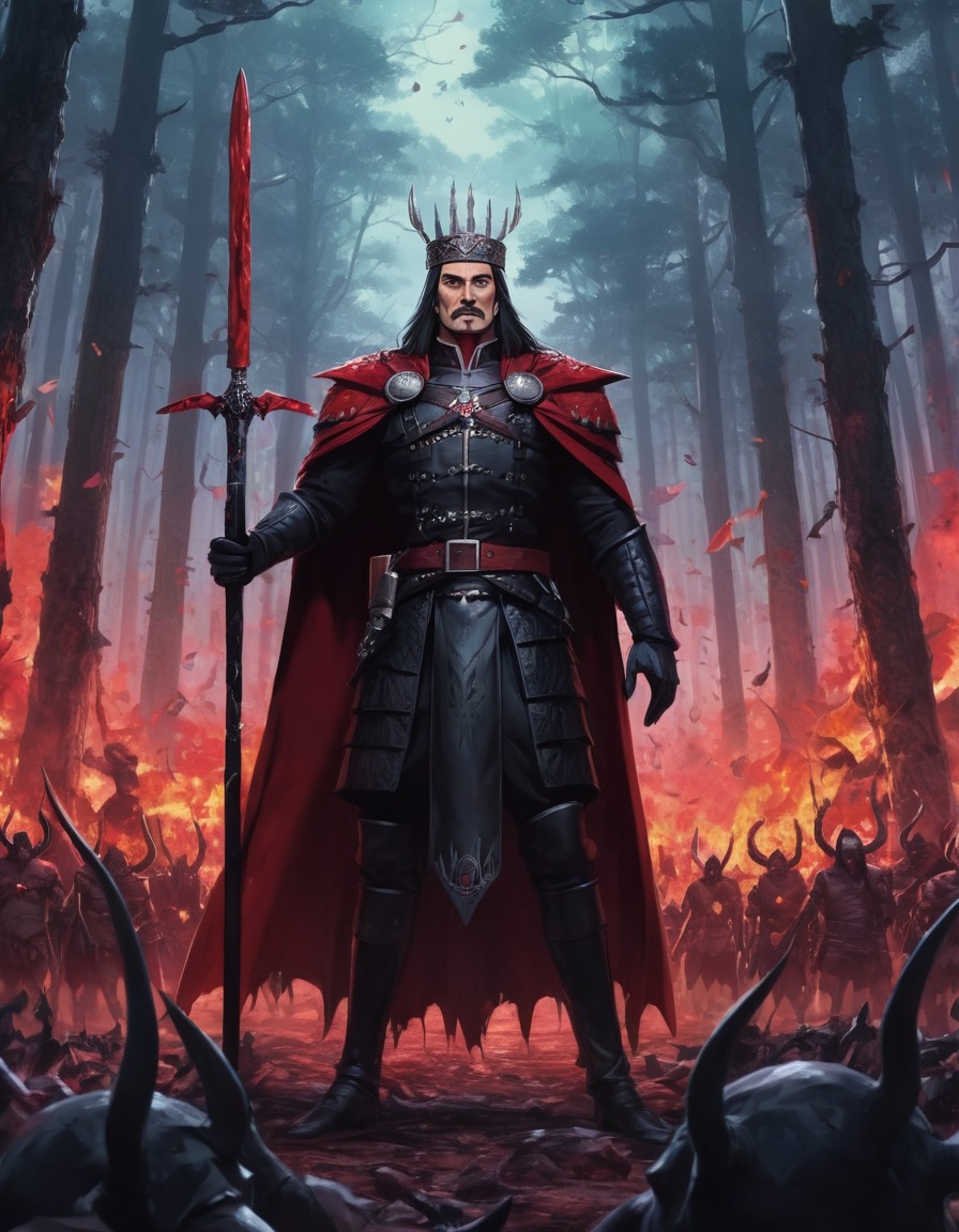 vlad the impaler, forest, enemies, historical figure, anime