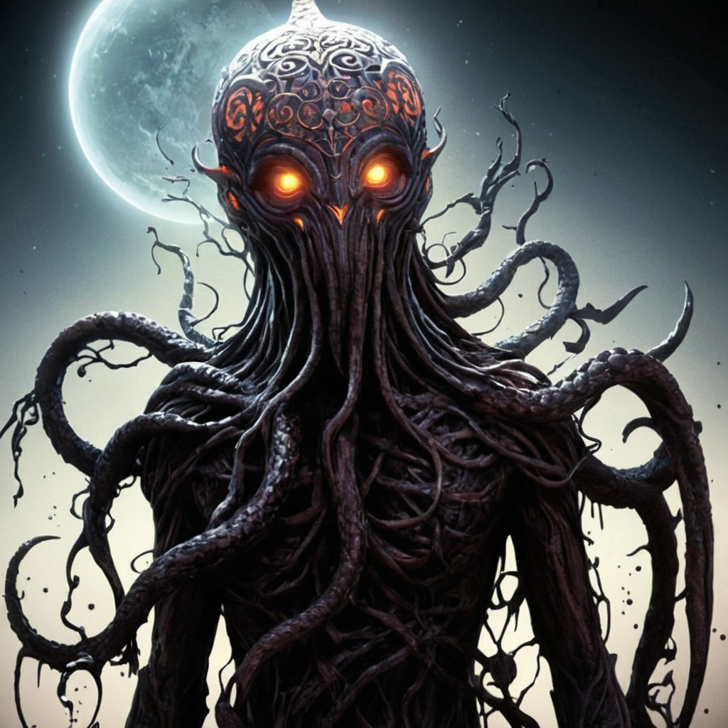 digitalart, horror, monster, creature, creepy, lovecraft, macabre, fantasyart, darkestnight, eldritch, ai_generated_art