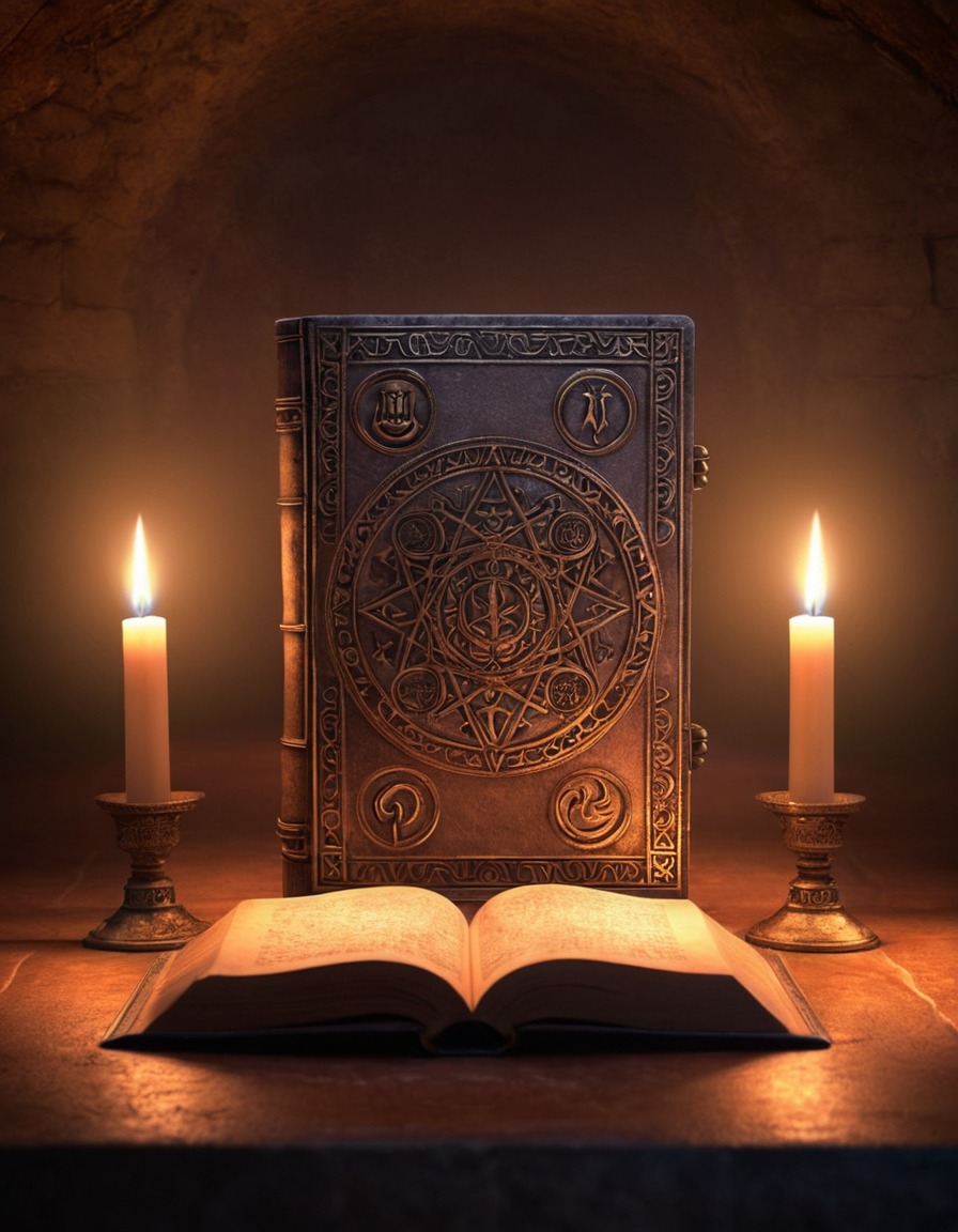 ancient, tome, symbols, candlelit, mysterious, lovecraft, howard lovecraft