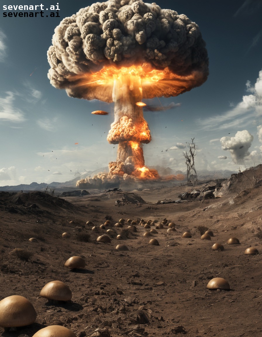 nuclear explosion, fireball, mushroom cloud, atomic bomb, nuclear fallout, nuclear weapon