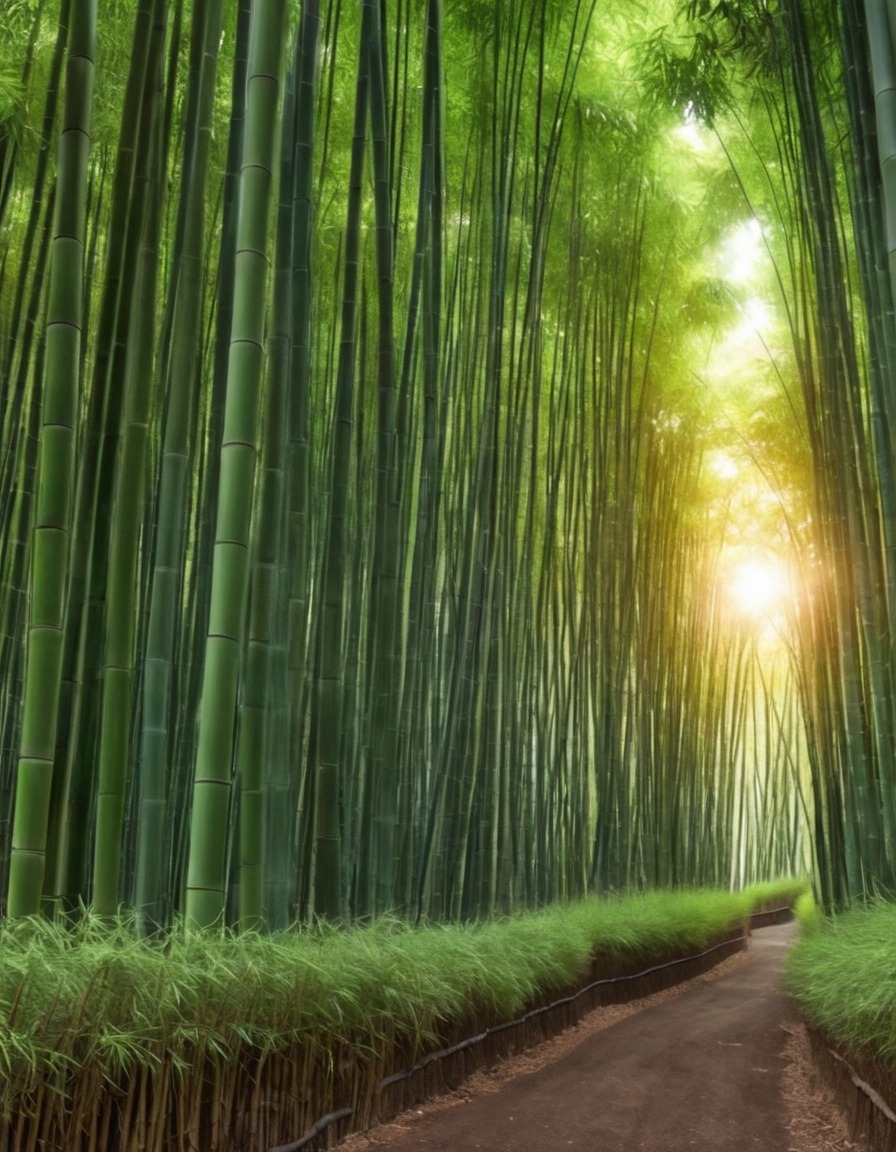 nature, bamboo forest, beauty, landscape, greenery, asia, tranquility