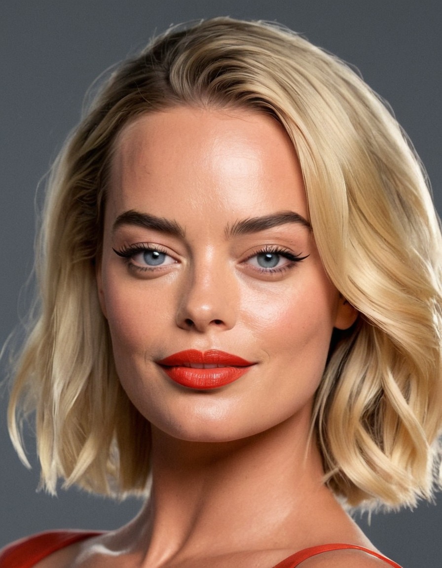 margot robbie, funny, painting, celebrity, art, entertainment