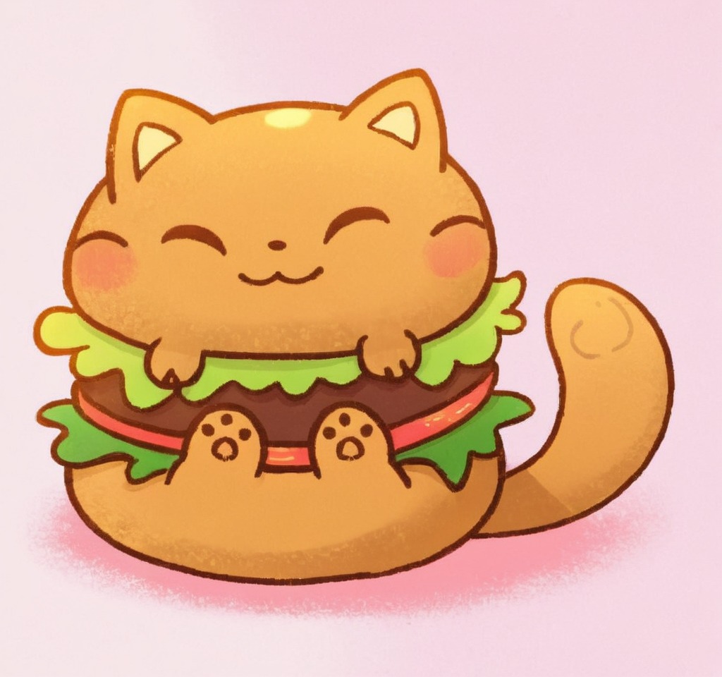 digitalart, cartoon, adorable, animals, burger, catburger, digital, kawaii, clipstudiopaint, catburgertutorial