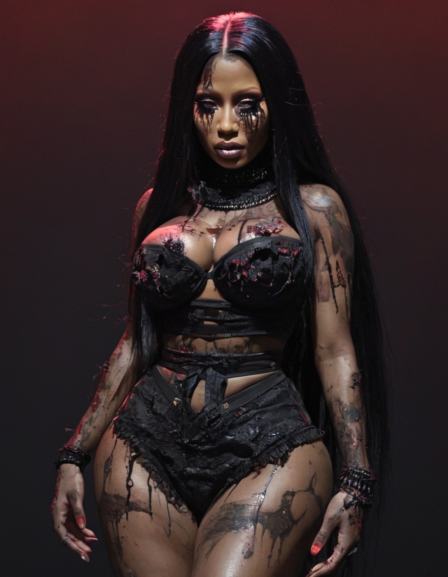 nicki minaj, zombie, glamour, decay, halloween, celebrities