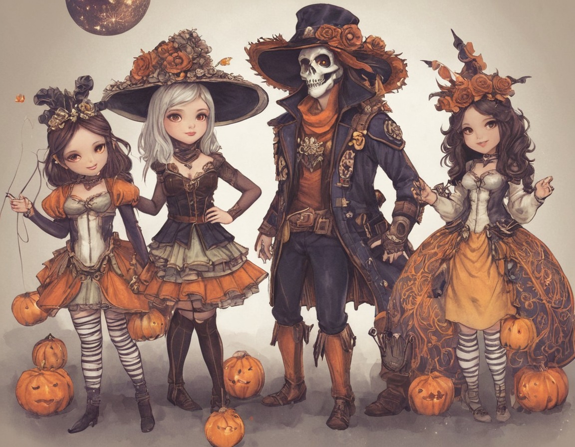 witch, spooky, halloween, dreamup, digitalart, children, costumeparty, costumes, cute, girls, aiart, dailychallenge, ai_art