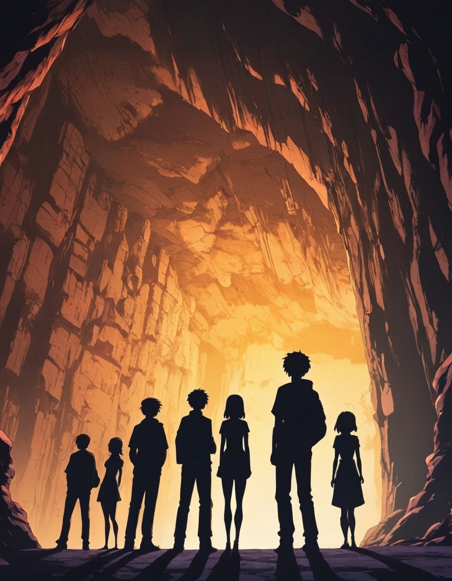 plato, allegory of the cave, modern, interpretation, shadows, metaphor, anime