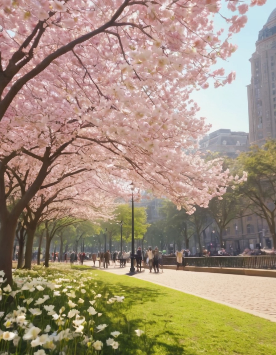 flower, park, nature, petals, urban, cityscape