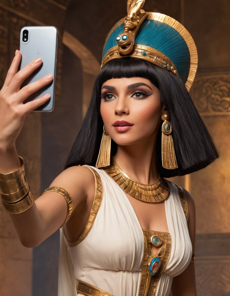 cleopatra, selfie, smartphone, ancient, history