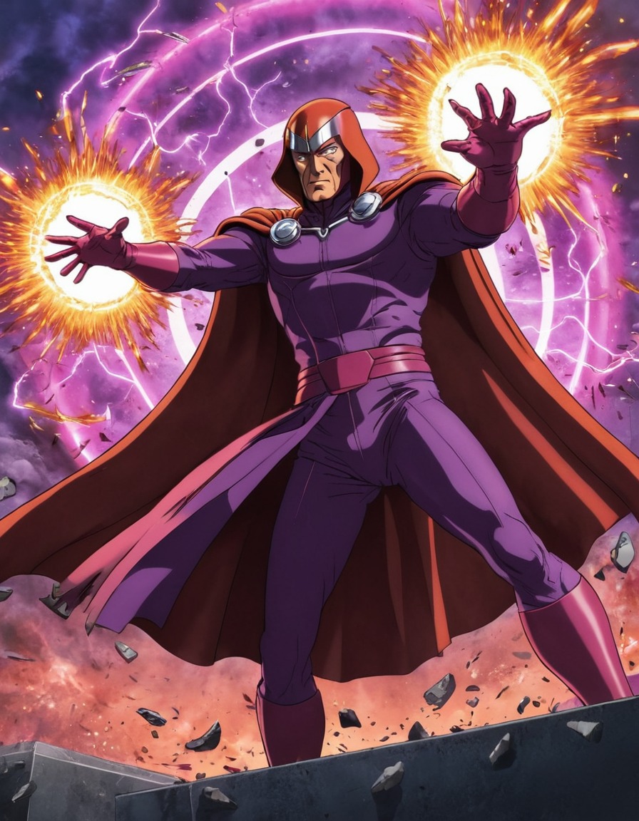 magneto, marvel comics, mutant, superpower, metal manipulation, magnetic powers, anime, marvel