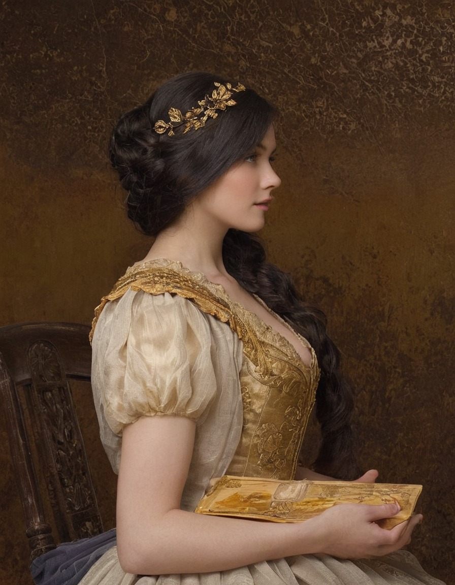 paintings, art, artwork, female portrait, sappho, jules lefebvre, oil on canvas, fine art, french artist, portrait of a woman, side profile, ancient greek poetry, poet, costume, costumes