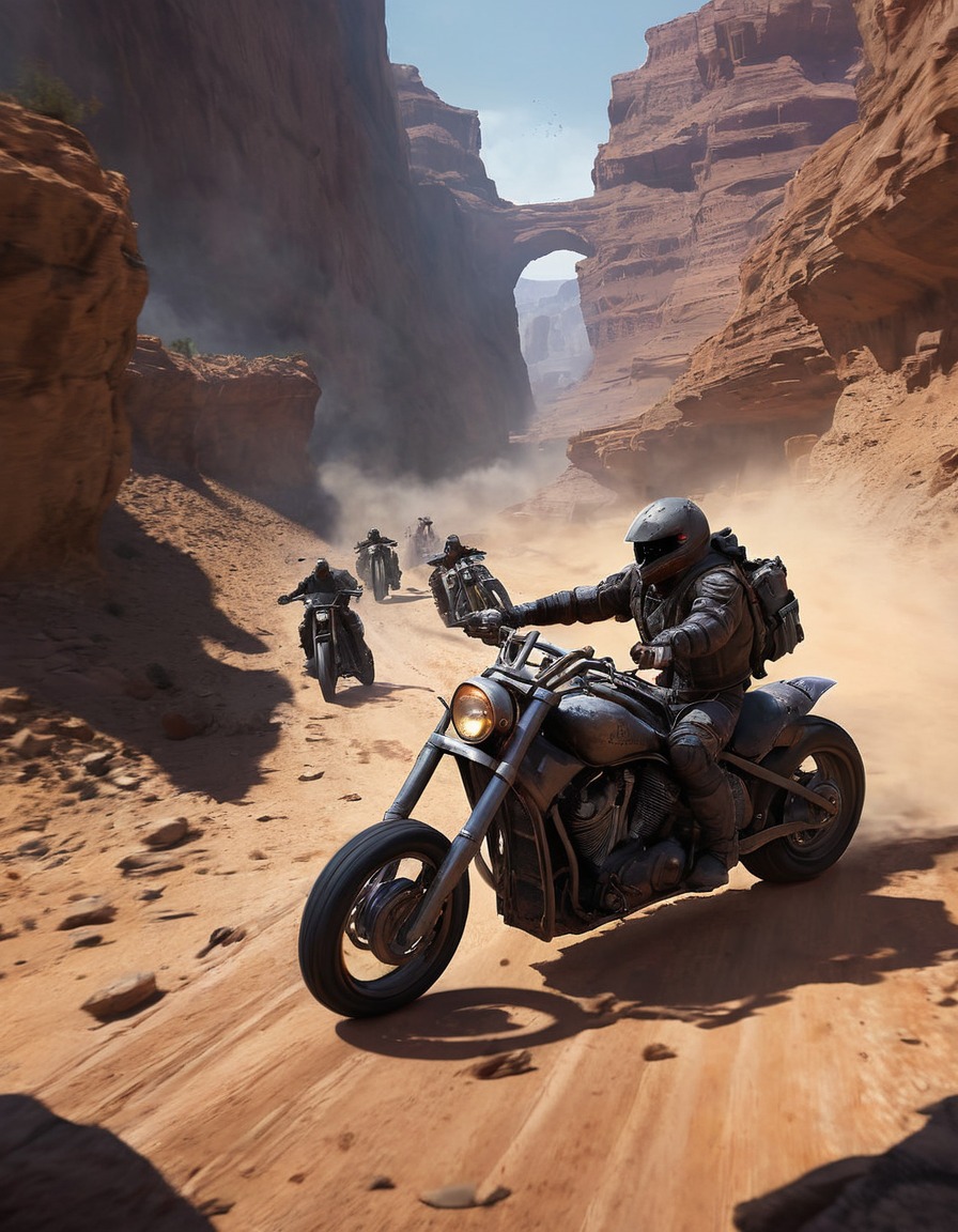 max, racing, dangerous, canyon, marauders, motorcycles, mad max