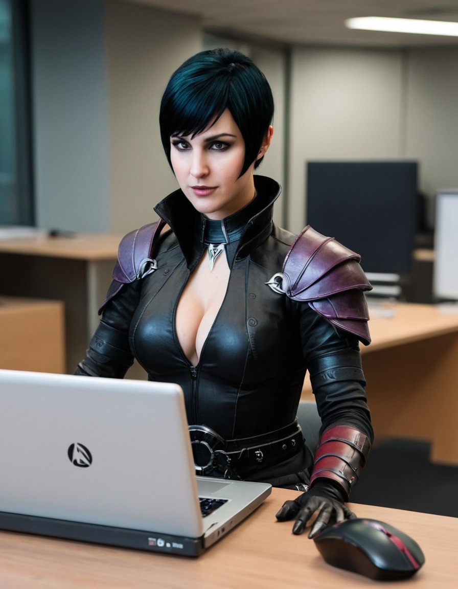 fantasy, modern, technology, work, morrigan, games, girls from games