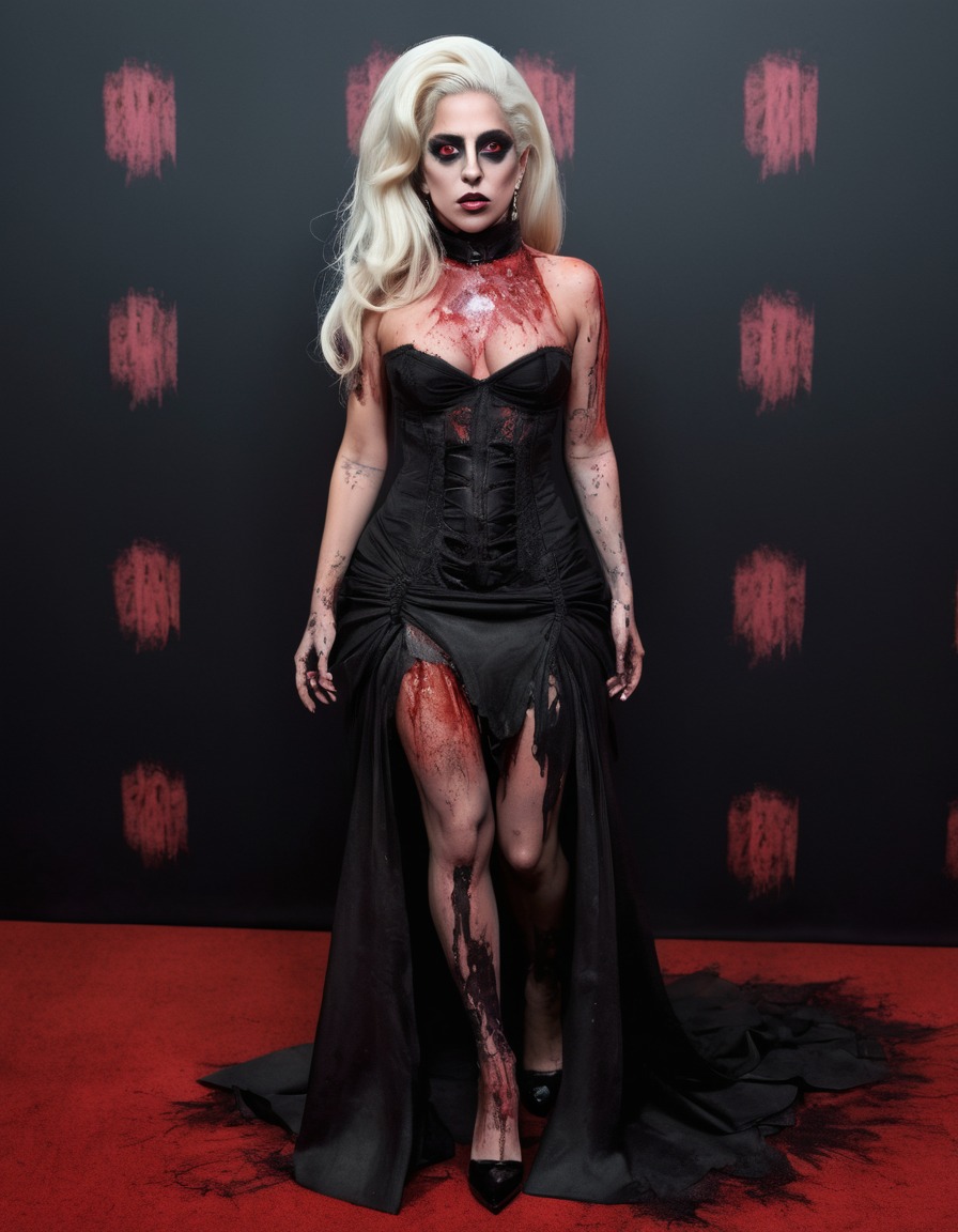 lady gaga, red carpet, fashion, glamour, zombie-inspired outfit, zombie, celebrities